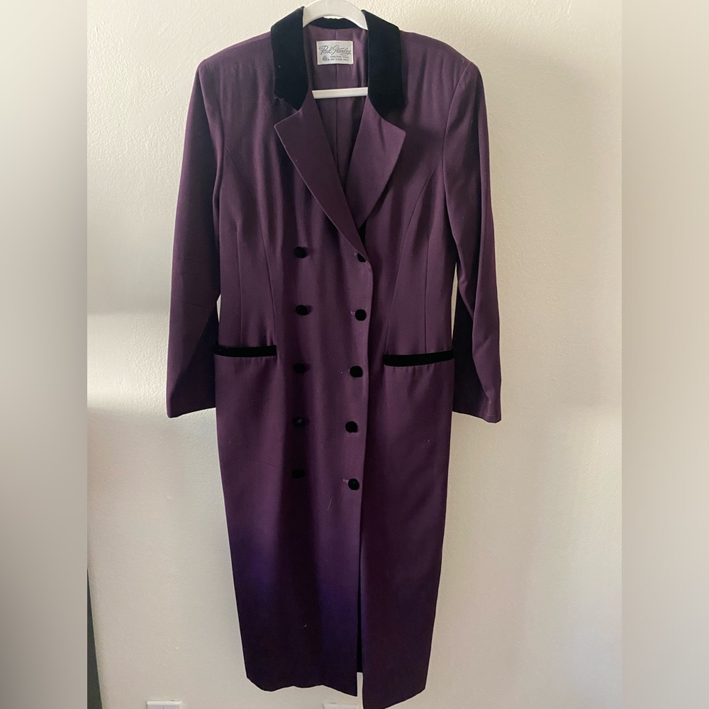 Vintage Purple Coat with Velvet Lining